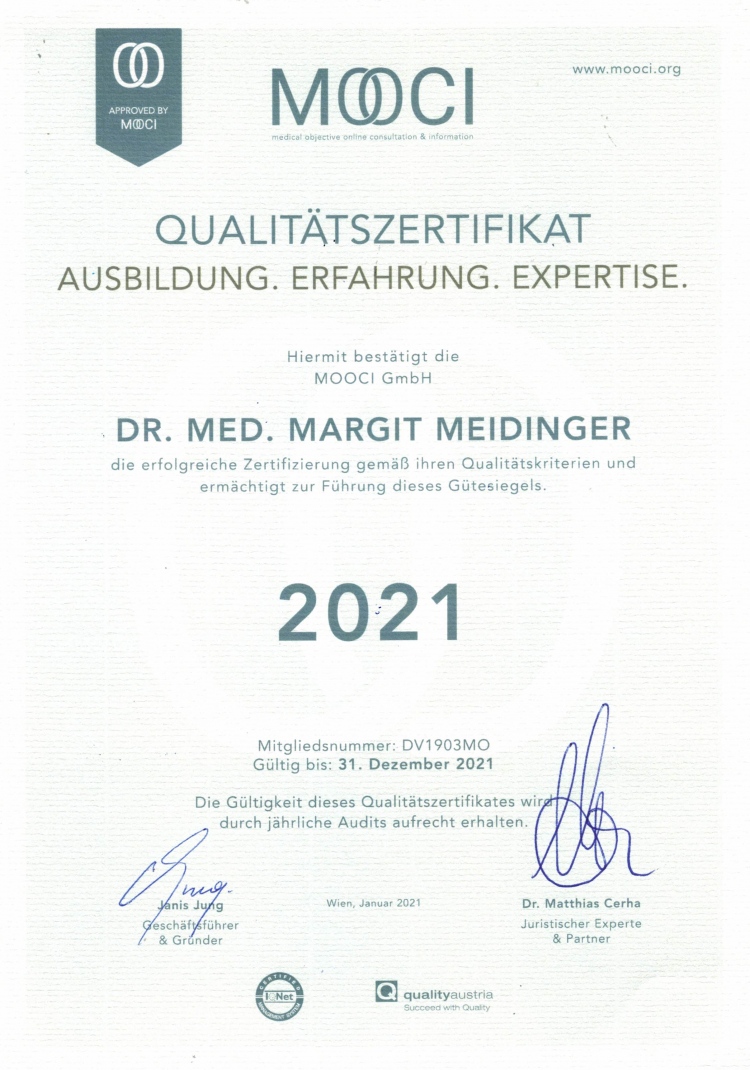 Mooci Qualitätszertifikat 2021